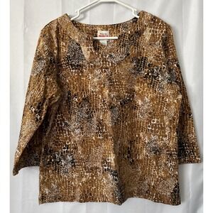 Ruby Rd  Lovely Animal Print Top Size‎ Large